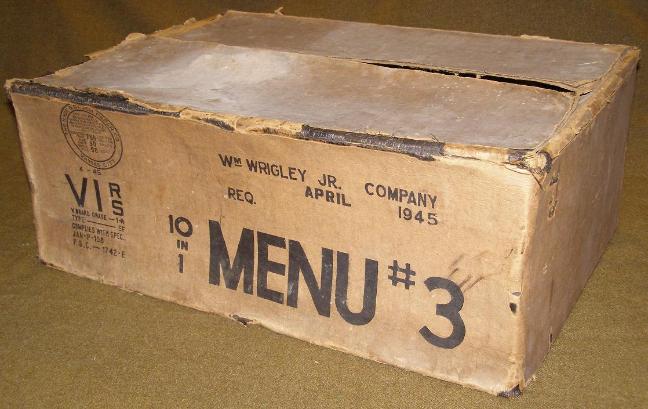 William Wrigley,Co. WWII US Army Chocolate D-Bar Ration box 4 oz